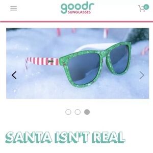 RARE goodr sunglasses - Santa Isn’t Real NWT